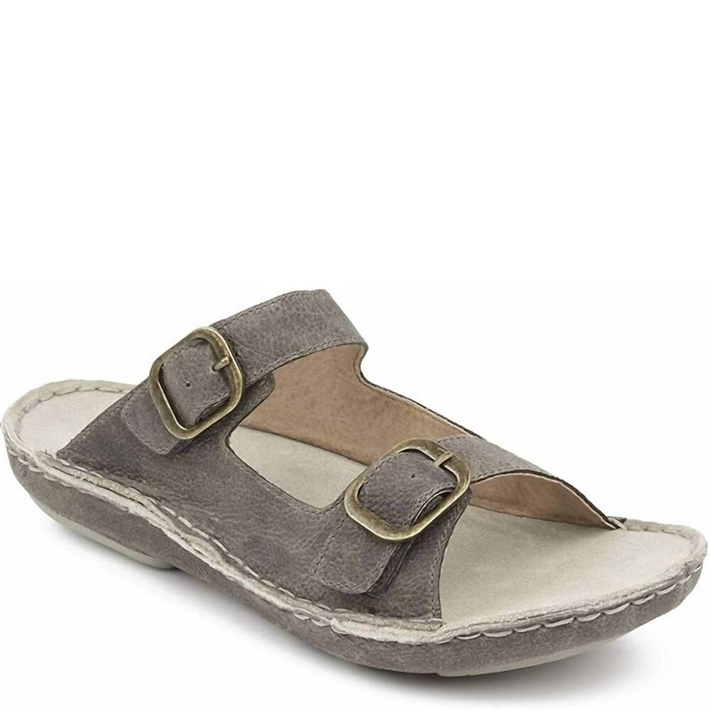NEW TAMARINDO men's discovery adjustable leather strap sandals in pebble